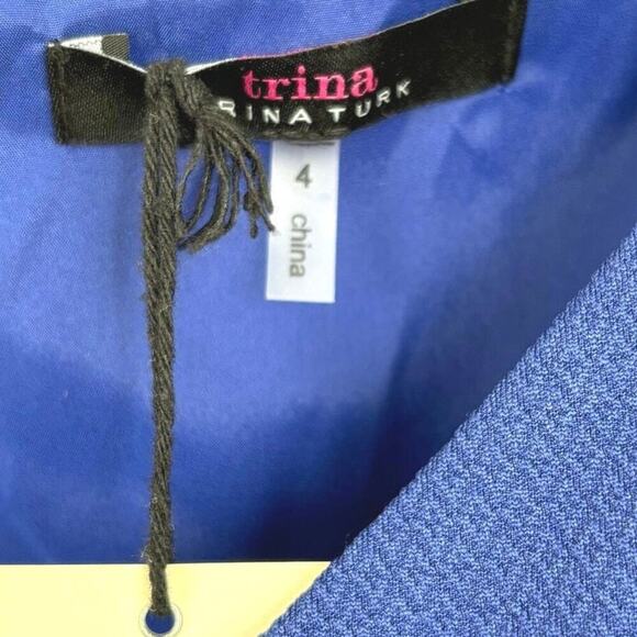 NWT Trina Turk Textured Cielo Diamond Blue‎ Mini Dress Size 4 Cocktail Party - Picture 5 of 7